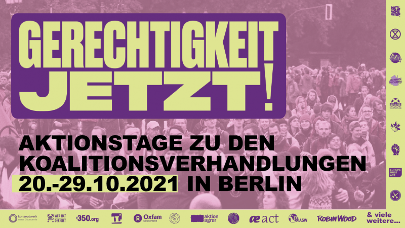 „Gerechtigkeit Jetzt!“ – Aktionstage zu den Koalitionsvereinbarungen 2021